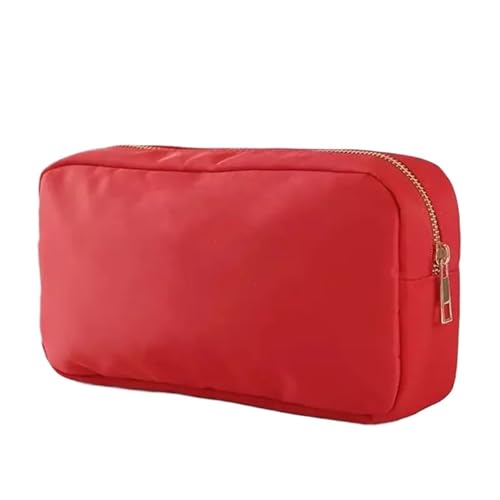 Multi Farben Nylon Große Kosmetiktasche Reißverschluss Toilettenartikel Organizer Tasche for Frauen(Red 2,XL) von Generic