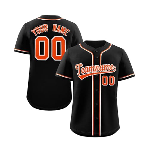 Multi-Style Personalisierte Baseball Kostüm für Männer Frauen Jugendliche und Kinder Individuelles Baseball Trikot Button Down Sportuniform Gestaltbar Baseball Shirt mit Teamname Name und Nummer E45 von Generic