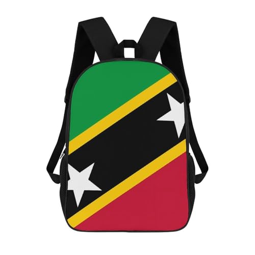 Multifunktion Wanderrucksack Flagge Von St. Kitts Und Nevis Gedruckt Laptoptasche Unisex Backpack Für Camping, Reisen, Freizeit, 42X32X14Cm von Generic