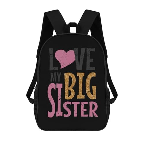 Multifunktion Wanderrucksack Ich Liebe Meine Große Schwester Rucksack Stylischer Laptop-Rucksack Für Job, Universität, Büro, 42X32X14Cm von Generic