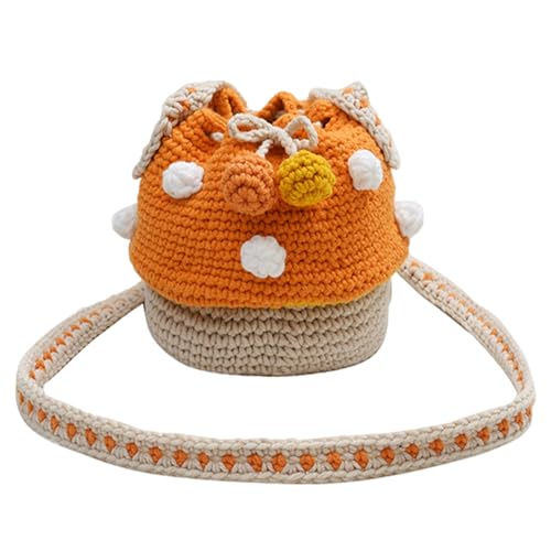 Mushroom Bag für Damen, Mushroom Small Bag for Purse Knitted Shoulder Bag Cute Knitted Coin Purse Entzückender Mushroom Handbag Fashion Tote Stylish Mini Yarn Purse Portable Multifunctional Purse Mushroom Bag für Damen, Mushroom Small Bag for Purse Knitted Shoulder Bag Cute Knitted Coin Purse Entzückender Mushroom Handbag Fashion Tote Stylish Mini Yarn Purse Portable Multifunctional Purse von Generic