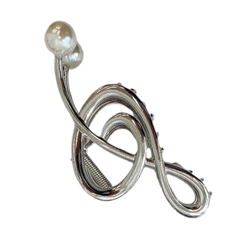 Musical Note Claw Clip - Musik Notiz Haarklammern mit Perle | Metal Musical Note Claw Clip für Frauen | Treble HINWEIS HAARPINS mit Slip-Funktion | Große Kieferklemmen für dickes Haarstyling von Generic