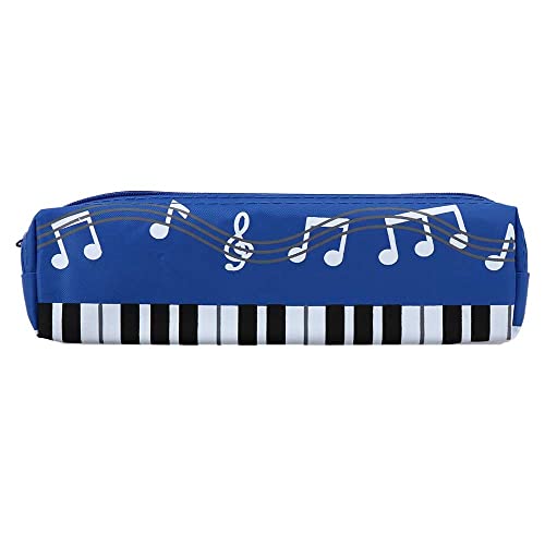 Musiknoten-Klaviertasche für Mädchen, Federmäppchen aus Oxford-Stoff, Musikbox, Schule, Schreibwaren, Schüler-Federmäppchen, blau, Kompakt von Generic