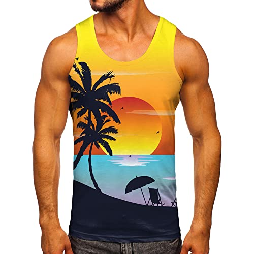 Muskelshirt Herren, Oversized Weiss Weit 4XL Tank Top Muskelshirt Sommer Baumwolle Sport Locker Achselshirts Unterhemden Lustig Lustig Ärmellose Lang Bauchweg Muskelshirts Unterhemd von Generic