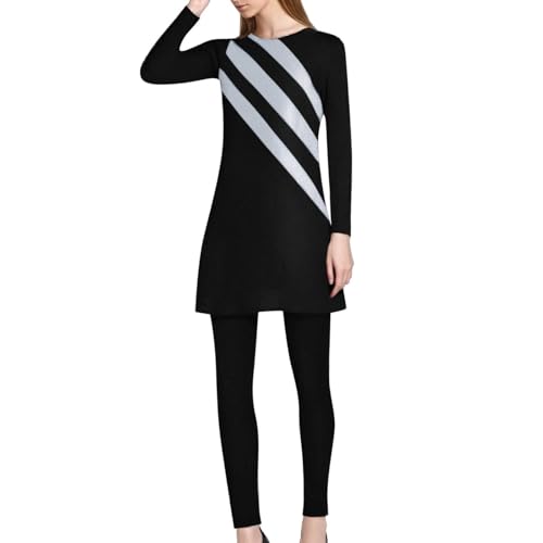 Muslimische Muslimische Badeanzug Damen Bademode Modest Badeanzug 3-teilig Muslimisch Langärmlig + Schwimmhose + Kopftuch von Generic
