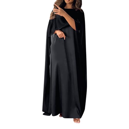 Muslimisches Kleid mit Rundhalsausschnitt, lockerer, weitschwingender orientalischer Robe, Chiffonkleid, europäischer und amerikanischer Kleiderrock von Generic