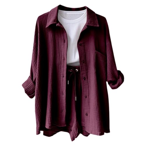 Musselin Bluse Damen Sommer Langarm, Musselin Hemd Damen Loose Lässiges Musselinbluse Einfarbig Schickes Weiches Damenblusen Elegant Slim Fit Blusenshirt Basic Damenoberteil Musselin Bluse Damen Sommer Langarm, Musselin Hemd Damen Loose Lässiges Musselinbluse Einfarbig Schickes Weiches Damenblusen Elegant Slim Fit Blusenshirt Basic Damenoberteil von Generic
