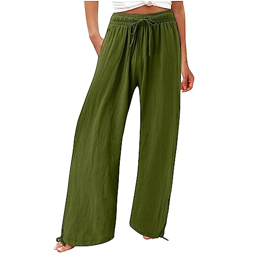 Musselin Damen Hose Elegant Leicht Casual Jogginghose Lange Locker Sommerhose Weites Bein Hosen Einfarbig Leinenhose Bequeme Stoffhose Hohe Taille Strandhose mit Taschen Freizeithose Musselin Damen Hose Elegant Leicht Casual Jogginghose Lange Locker Sommerhose Weites Bein Hosen Einfarbig Leinenhose Bequeme Stoffhose Hohe Taille Strandhose mit Taschen Freizeithose von Generic