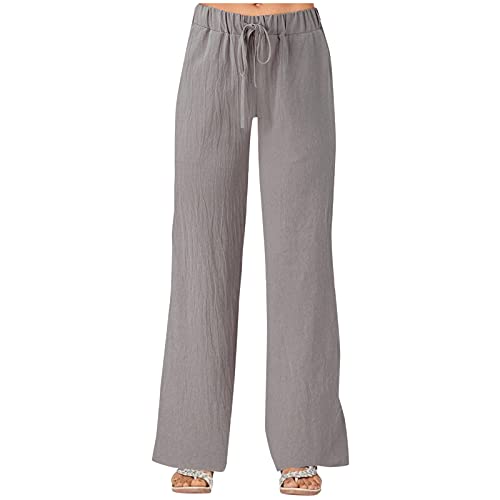 Musselin Hose Hochwertige Sommerhose für Damen Frauen Mädchen Freizeithose Culottes - Strandhose locker luftig perfekt für Frühling Sommer Bequeme Lang Stoffhose von Generic