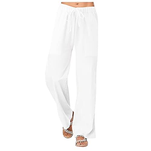 Musselin Hose Hochwertige Sommerhose für Damen Frauen Mädchen Freizeithose Culottes - Strandhose locker luftig perfekt für Frühling Sommer Bequeme Lang Stoffhose von Generic