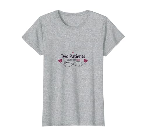 Mutter Baby Krankenschwester: Zwei Patienten verdoppeln den Liebesherzschlag T-Shirt, Damen, Grau Meliert, XS von Generic
