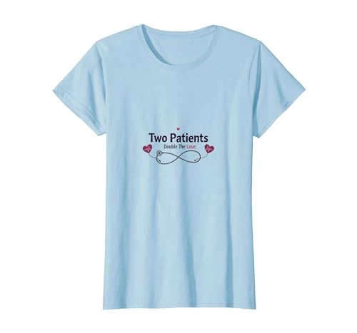 Mutter Baby Krankenschwester: Zwei Patienten verdoppeln den Liebesherzschlag T-Shirt, Damen, Himmelblau, XS von Generic