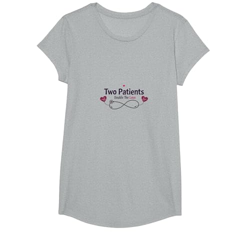 Mutter Baby Krankenschwester: Zwei Patienten verdoppeln den Liebesherzschlag T-Shirt, Girls, Grau Meliert, XS von Generic