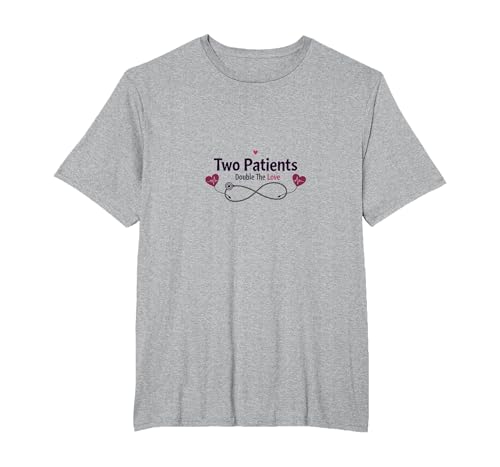 Mutter Baby Krankenschwester: Zwei Patienten verdoppeln den Liebesherzschlag T-Shirt, Herren Große Größen, Grau Meliert, 6X Tall von Generic