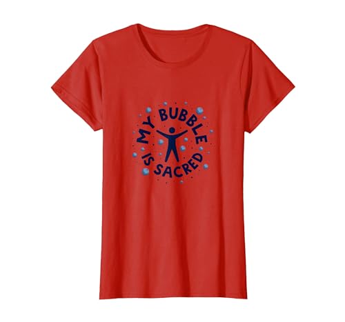 My Bubble is Sacred Not Friendly Do Not Touch Introvertiert T-Shirt, Damen, Rot, S My Bubble is Sacred Not Friendly Do Not Touch Introvertiert T-Shirt, Damen, Rot, S von Generic