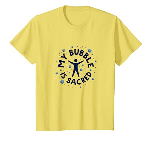 My Bubble is Sacred Not Friendly Do Not Touch Introvertiert T-Shirt, Kinder, Gelb, 140 von Generic