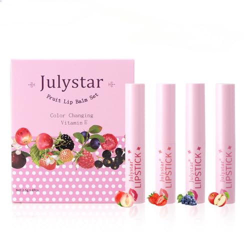 NIE PAN CHONG SHENG Lip Color Changing Lip Balm Lip Pattern Moisturizing Hydrating Contains Vitamin E Fruit Flavor Temperature Changing Lipstick (Eine Gruppe) von Generic
