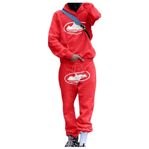 NOFS Jogginganzug Streetwear Tracksuit für Herren | Buchstaben Drucklose Hoodies und Jogginghosen Y2K Männer | Hip Hop Hose Trainingsanzüge Pullover Lässig Oberteile und Sporthosen von Generic