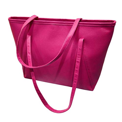 Nähen Taschen Fassungsvermögen der soliden Frauen-Satchel Schulterhandtasche Hunde Taschen Größere (Hot Pink, One Size) von Generic