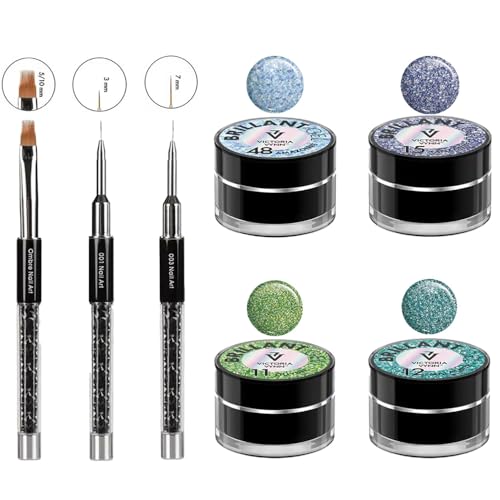 Nagel-Beauty-Set: Nagellack, Pflege, UV-Trockner, Kunst-Pinsel, Feilen, Hautschieber & Sticker von Generic