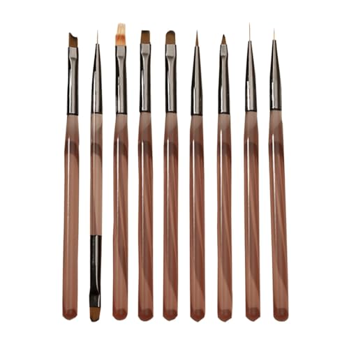 Nagelkunstpinsel Set, Nageldesign Pinsel | 9X Nageldesign-Toolkit,Nagellack Malpinsel für Damen, Nagelspitzenwerkzeug für den Heimgebrauch im Salon von Generic