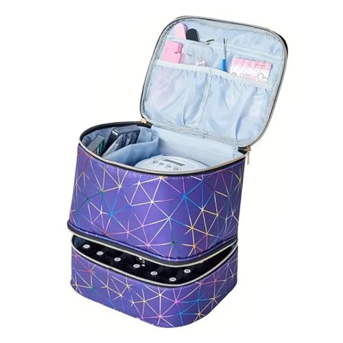Nagellack-Organizer, 30 Flaschen, Organizer-Etui für Nagellack, Tragetasche für Nagellack, mit Griff und Tragetasche, Trennwände aus Esp, Blau, Consulte la descripción, Siehe Beschreibung von Generic