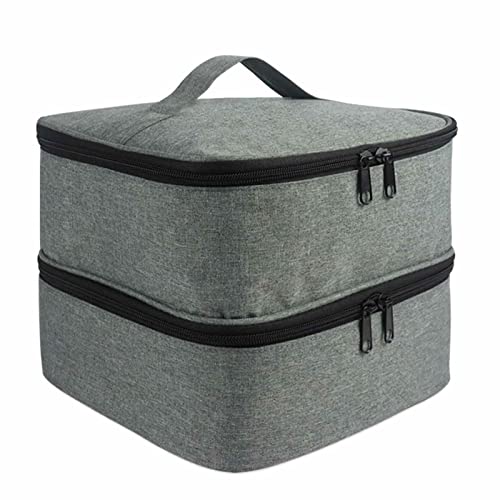 Nagellack-Organizer, großes Reiseetui mit Reißverschluss, geteilte Kosmetiktasche für zu Hause, Organizer für weiche Nagelfeilen, Grau, 25*20*19 cm, Siehe Beschreibung von Generic