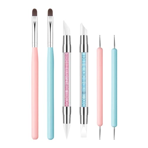 Nagellackstifte, Set mit 6 Pinseln mit doppeltem Ende für Nägel, Maniküre-Set mit Linerpinsel mit doppelter Spitze und Skulptur-Gel für Anfänger, Mädchen Nagellackstifte, Set mit 6 Pinseln mit doppeltem Ende für Nägel, Maniküre-Set mit Linerpinsel mit doppelter Spitze und Skulptur-Gel für Anfänger, Mädchen von Generic