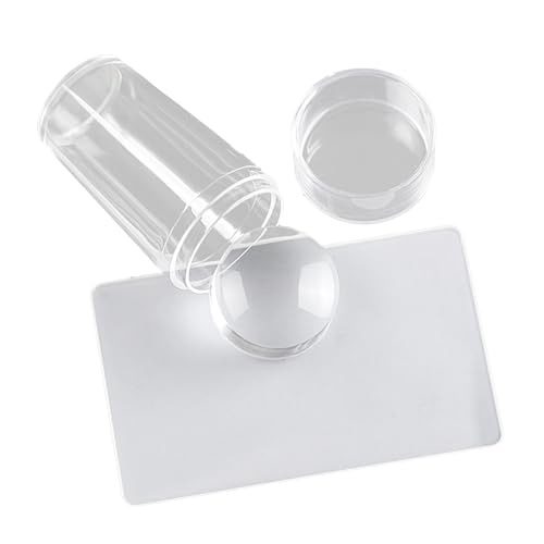 Nagelstempel-Set – Silikon-Stempel für transparente Nägel zum Basteln – Nagelstempel, wiederverwendbar, mit sichtbarem Körper, transparent, für verschiedene Nagelformen von Generic
