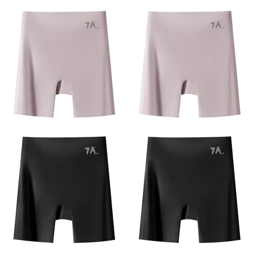 Nahtlose Unterwäsche aus Eisseide mit mittlerer Taille, 3-in-1-Shorts für Anheben des Bauches und Anheben der Hüfte(4pcs-1,L) von Generic