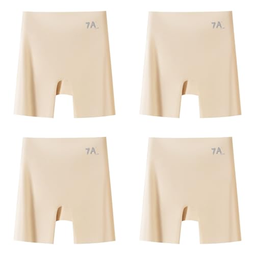 Nahtlose Unterwäsche aus Eisseide mit mittlerer Taille, 3-in-1-Shorts für Anheben des Bauches und Anheben der Hüfte(4pcs-5,XXL) von Generic