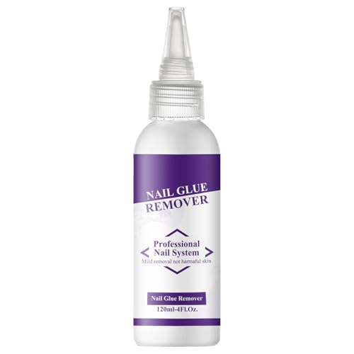 Nail Glue Remover - 120ml Nail Slip Solution & Nails Brush Cleaner | Quick Dry False Nails Remover Liquid, Manicure Tools for Girls, Women, Salon Home Travel Use, Gentle on Hands von Generic