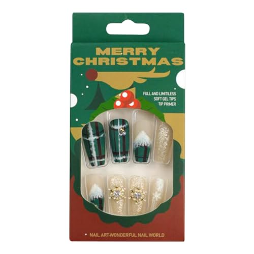 Nail Wear Nail Christmas Nail Wear Nail Schneeflockennägel (einschließlich 1 ml) WhU724 (Green, One Size) von Generic