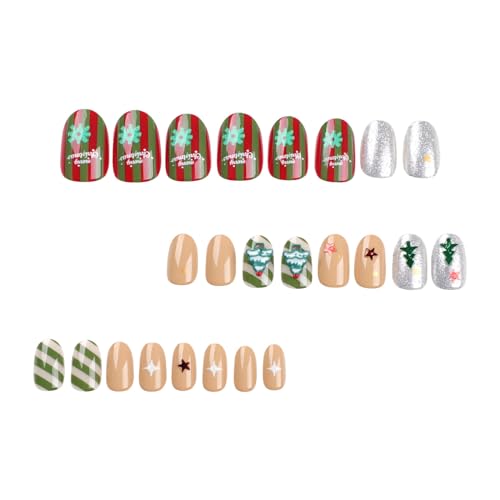 Nail Wear Nail Christmas Nail Wear Nail Schneeflockennägel (einschließlich 1 ml) WhU725 (Green, One Size) von Generic