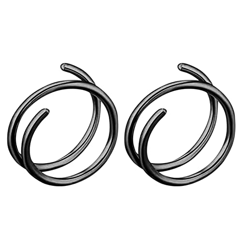 Nasenloch-Nasenring, doppelter Reifen für Mädchen, Schmuckring, Nasenring, Nasenspirale, für Piercing, Nasenring, Ring, Nasenring, Schmuck, bunte Nasenreifen, Schwarz , Einheitsgröße von Generic