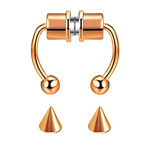 Nasenring, Edelstahl, 316L-Stahl, Ring, Nasenring, Kapuze, Piercing für Damen, rose gold, Einheitsgröße von Generic