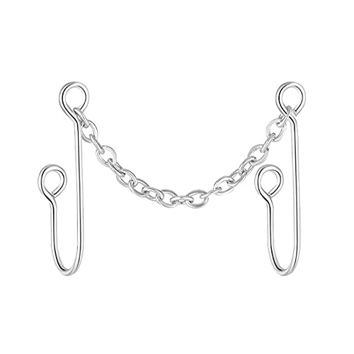 Nasenring, Nasenring, Nasenring, Edelstahl, Silber/Gold/Schwarz, Nasenring, nicht perforiert, mit Kette für Damen von Generic