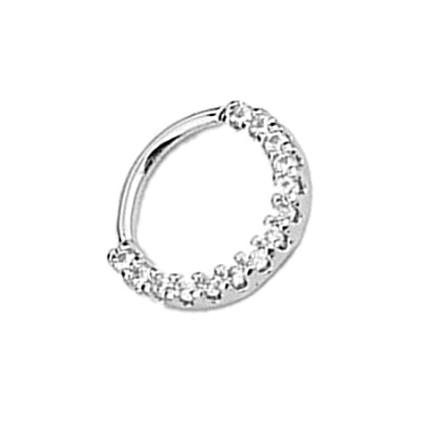 Nasenringe Creolen Piercing Runde Schmuck Für Frauen Männer Mädchen Silbrig 6Mm Stabil Professional und Fashion von Generic