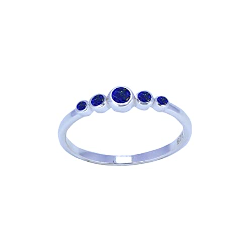 Natürlicher Edelstein Lapislazuli Runde Form facettierter blauer Lapislazuli 925er Sterlingsilberring - Schönheitsschmuck meistverkaufte Artikel Geschenk für Lehrertag personalisiertes Geschenk von Generic