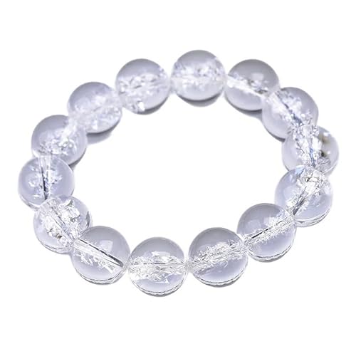 Natürlicher weißer Quarzkristall Damen Herren Armband Rock Clear Runde Perlen 10-16mm(20mm) von Generic