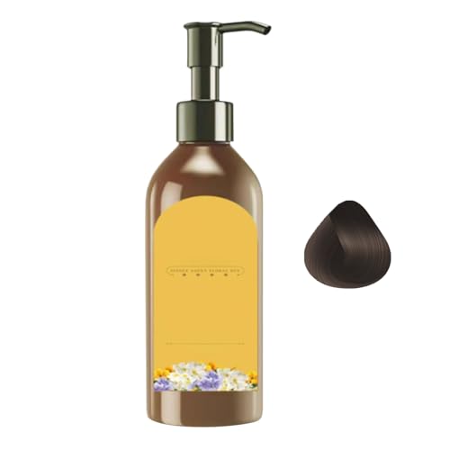 Natural Plant Hair Dye Shampoo - Nährende Make -up Single Dosis Kräuterhaarfarbe | Blumenduft Shampoo auf pflanzlicher Basis, graue Abdeckung und schwarze Haarfärbungen für Frauen, Männer und ältere M von Generic