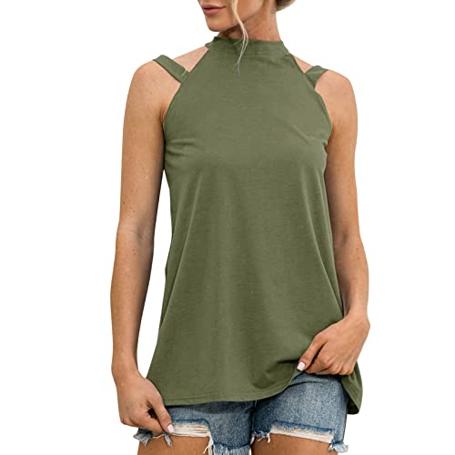 Neck Fashion Gallus Off O Tops Lässige Schulter Ärmelloses T Loses Shirt Damen Die Bluse Damen T-Shirts Tank Top Damen Sport von Generic