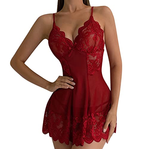 Negligee Damen Sexy Große Größen Klassische Reizwäsche Nachtkleid Satin Mastektomie BH mit Unregelmäßiger Hem für FrauenBequeme Frau Morgenmantel Nachtwäsche von Generic