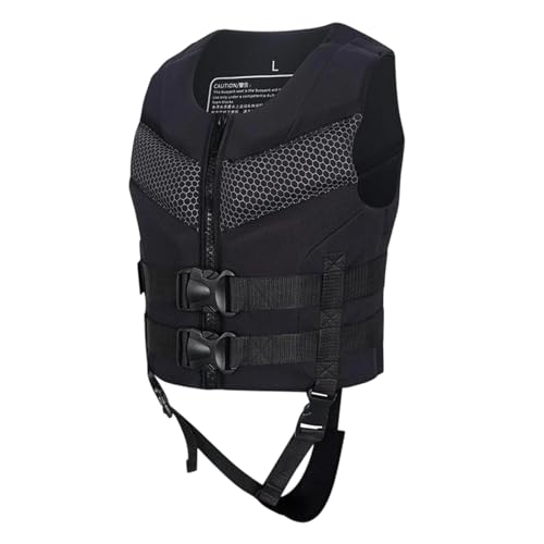 Neopren Schwimmweste Schwimmhilfe für Kinder Rettungsweste Schwimmen Jacke mit Verstellbarem Schrittgurt Floating Auftriebsweste für Jungen Mädchen beim Schwimmtraining (1-Black, 5-8 Years) von Generic