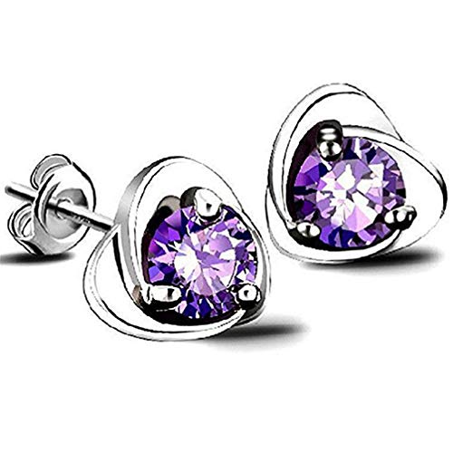 Nette Amethyst Herzförmige Ohrstecker Ohrringe Einfache Exquisite Frische Ohrringe lila Neu Freigegeben Attraktives Design Attraktives Design von Generic