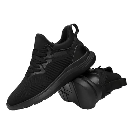 Neu 2025 Sport Schuhe Herren Schwarz - Elevate Sneaker Herren 6/8 cm Luftig Sportschuhe Unsichtbare Heben Bequeme Atmungsaktiv Turnschuhe Weiche Sohle Laufschuhe Einfach Wanderschuhe Freizeit Shoes von Generic
