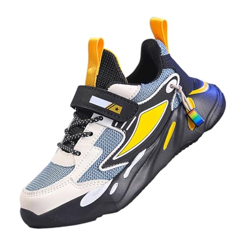 Neu 2025 Turnschuhe Jungen Mesh - Sneaker Kinder mit Klettverschlu Leicht Atmungsaktiv Sportschuhe Outdoor Laufschuhe Stylish Kinderschuhe Bequeme Hallenschuhe Warm Freizeitschuhe Größe 28-40 von Generic