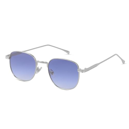 Neue 2025 Retro Metall Sonnenbrille Für Frauen Sonnenbrille Männer Fahren Schatten Gradienten Weibliche Männlichen UV400, C7 Silber Blau, One size Neue 2025 Retro Metall Sonnenbrille Für Frauen Sonnenbrille Männer Fahren Schatten Gradienten Weibliche Männlichen UV400, C7 Silber Blau, One size von Generic