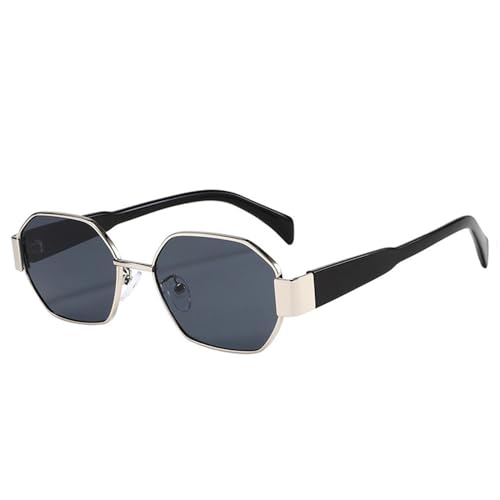 Neue 2025 SO&EI Retro Sonnenbrille Für Frauen Mode Punk Dunkelgrün Töne UV400 Männer Trending Sonnenbrille, Silber Grau 3, One size von Generic