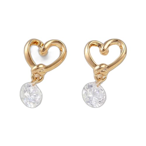 Neue Mode Kristall Hohl Herz Ohrringe für koreanische Frauen Perle Mond Ohrring Schmuck Party Hochzeit von Generic